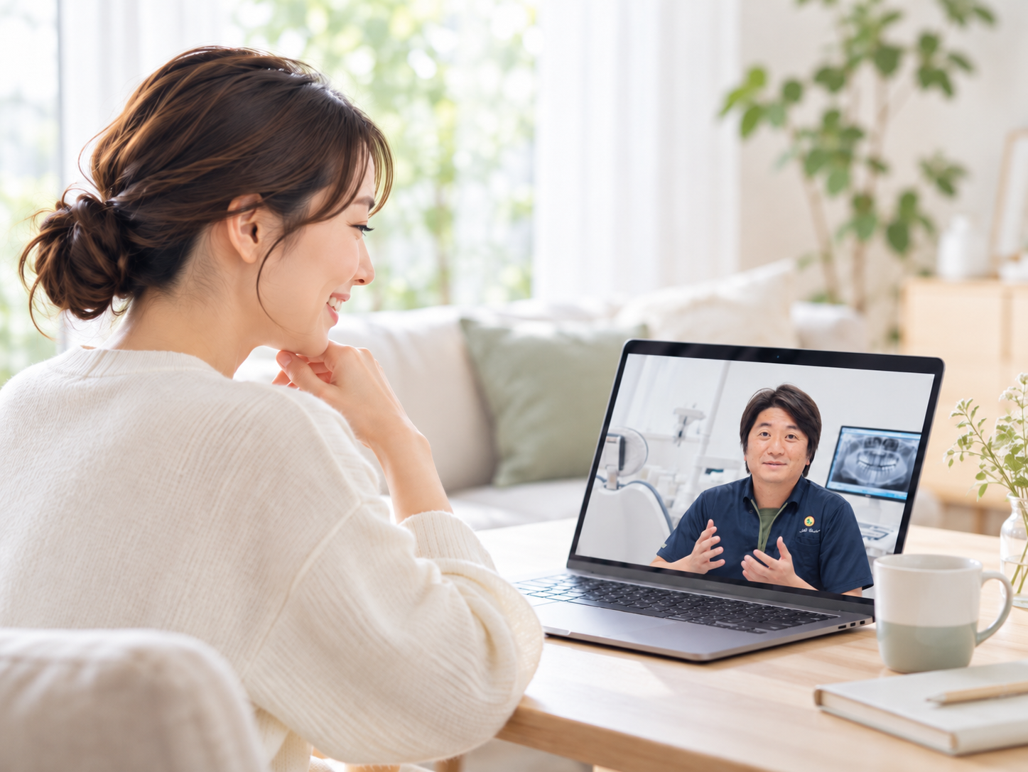 スタッフと相談する様子
